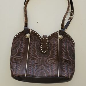 Brown Embroidered Women's Bag